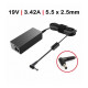 Carregador Toshiba / Asus 19V 3.25A 65W 5.5*2.5 c/ Cabo TGADT2 Compativel