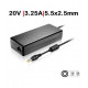 CARREGADOR Compatível Fujitsu 20V 3.25A 5.5X2.5 TG7332