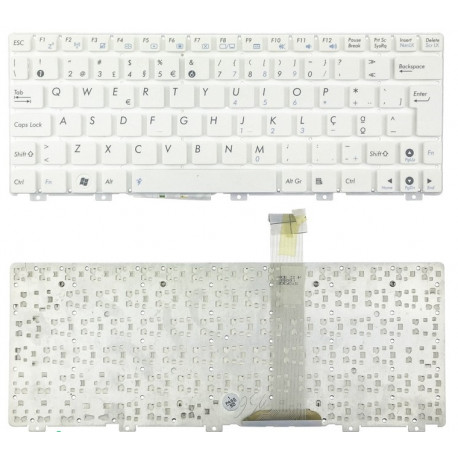 Teclado Asus S/ Moldura EeePC 1011PX 1015B 1015PE 1016P 1018P 1025C Branco TGTASUS005
