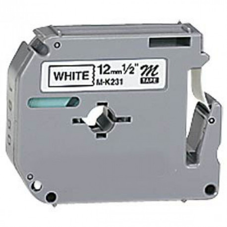 Fita Laminada Compatível Brother MK231BZ - 12mm x 4 metros Preto/Branco