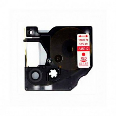 Fita Compatível Dymo D1 45015 - 12mm x 7 metros Vermelho/Branco S0720550