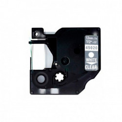Fita Compatível Dymo D1 45020 - 12mm x 7 metros Branco/Transparente S0720600