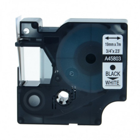 Fita Compatível Dymo D1 45803 - 19mm x 7 metros Preto/Branco S0720830