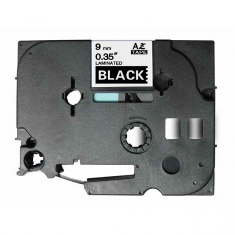 Fita Laminada Compatível Brother TZE-325 - 9mm x 8 metros Branco/Preto