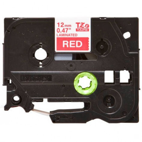Fita Laminada Compatível Brother TZE-435 - 12mm x 8 metros Branco/Vermelho