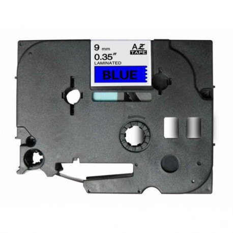 Fita Laminada Compatível Brother TZE-521 - 9mm x 8 metros Preto/Azul