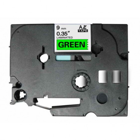 Fita Laminada Compatível Brother TZE-721 - 9mm x 8 metros Preto/Verde