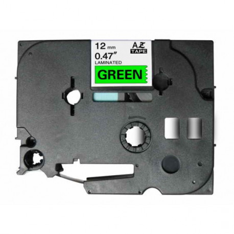 Fita Laminada Compatível Brother TZE-731 - 12mm x 8 metros Preto/Verde
