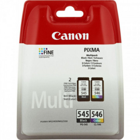 Pack 2 Tinteiro Originais Canon PG545 Negro + CL546 Cores - 8287B005