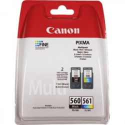 Pack 2 Tinteiros Originais Canon PG560 Preto + CL561 Cores - 3713C006