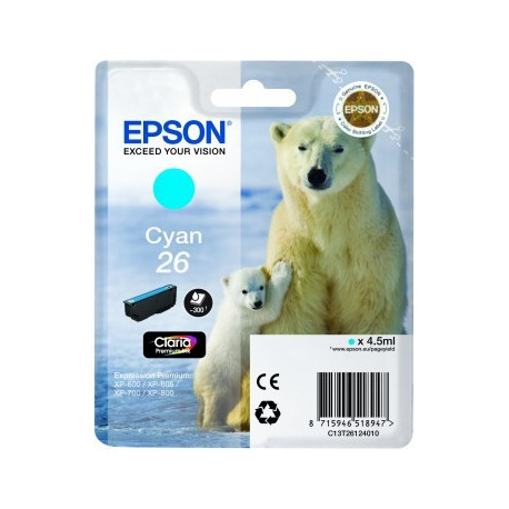 Tinteiro Original Epson T2612 (26) cyan - C13T26124012