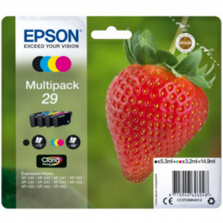 Pack 4 Tinteiros Origianais Epson 29 Série Morango ( C13T29864012 )