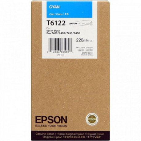 Tinteiro Original Epson T6122 Cyan - C13T612200