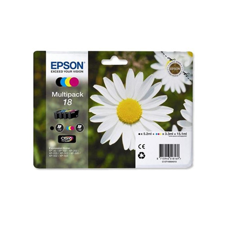 Pack 4 Tinteiros Epson 18 4 Cores C13T18064010