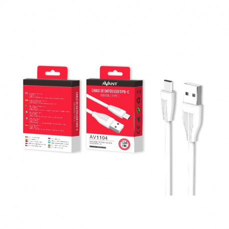 Cabo de Dados + Carga AVANT Micro Usb a USB AV1024 Branco