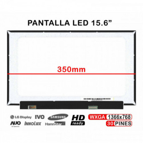 ECRÃ LED DE 15.6" PARA PORTATIL B156XTN08.1 HW0A NT156WHM-N49 NT156WHM-N34