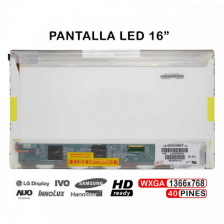 ECRÃ LED DE 16" PARA PORTATIL LTN160AT06 HANNSTAR HSD160PHW1 HSD160PHW1-B00