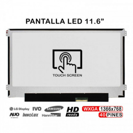ECRÃ LED TÁTIL DE 11.6" PARA PORTATIL B116XAK01.0 40 PINES