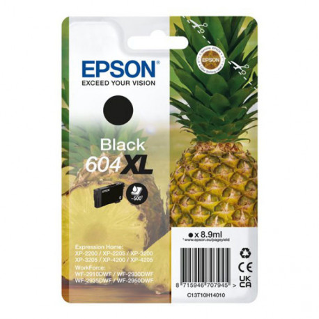 Tinteiro Epson 604XL Preto Original Série Ananás C13T10H14010