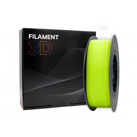 Filamento PLA 3D - Diâmetro 1,75mm - Bobina de 1kg - Cor Amarelo Fluorescente