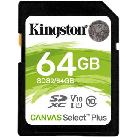 Cartão Memória Kingston Canvas Select Plus C10 U3 V30 UHS-I SDHC 64GB SDS2/64GB