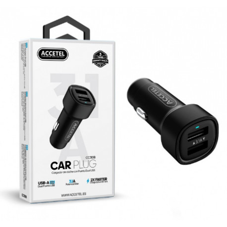 Carregador De Carro Duplo USB CC310B 3.1A Preto