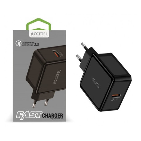 Carregador Smartphone USB Carga Rápida QC3.0 18W 3A Preto AC150B