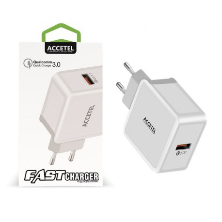 Carregador Smartphone USB Carga Rápida QC3.0 18W 3A Preto AC150W