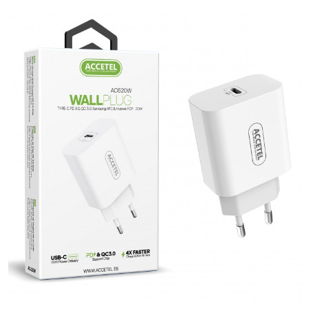 Carregador de Carregamento Rápido AC620W USB-C PD 20W