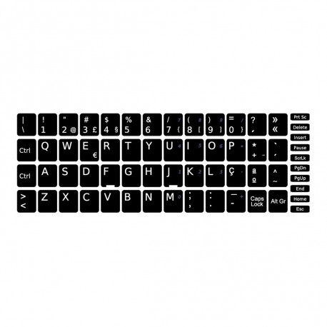 AUTOCOLANTES ( stickers ) TECLADO PT ( VINIL DE ALTA QUALIDADE ) 13x13mm
