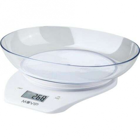 Balança de cozinha digital Muvip com tigela - Tigela transparente de 1,5 L - Sensor de alta precisão - 5 kg