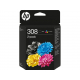 MULTIPACK 2 TINTEIROS HP 308 PRETO + TRI-COLOR ORIGINAIS 6L6S6UE